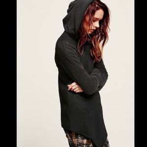 Free People Drippy Wool Asymmetrical Hooded Jacket